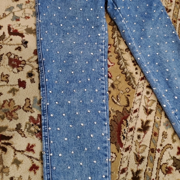 Vintage 80s Opal by Hot Property Allover Studded High Rise Jeans, Size 6 - Picture 4 of 10